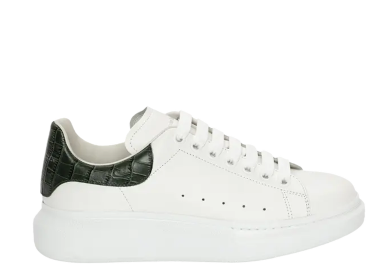Alexande* McQuee* Oversized Sneaker 'White Forest Green Crocodile'