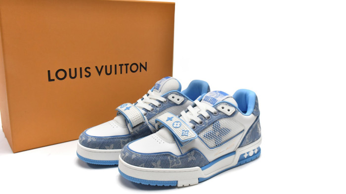 Lou1s Vuitt0n Trainer Blue Cloth Surface