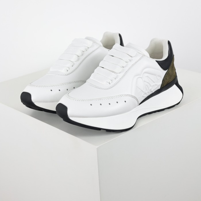 Alexande* McQuee* Sprint Runner 'White Black Khaki'
