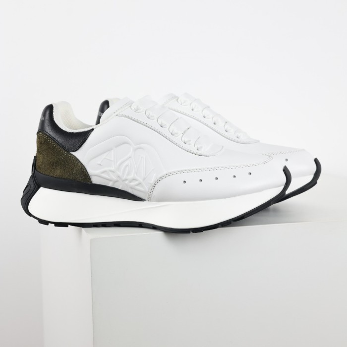 Alexande* McQuee* Sprint Runner 'White Black Khaki'