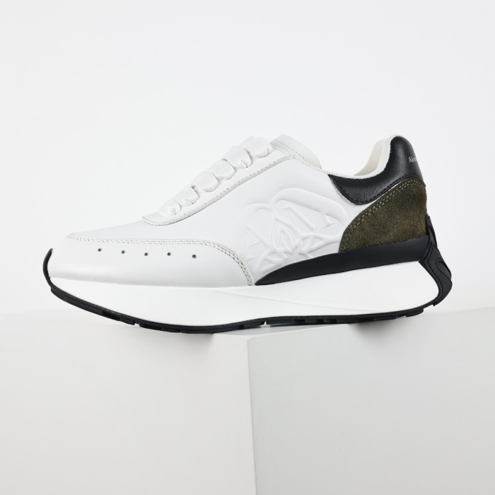 Alexande* McQuee* Sprint Runner 'White Black Khaki'