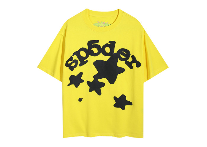 Sp5der T-Shirt Wordwide Star Beluga Yellow