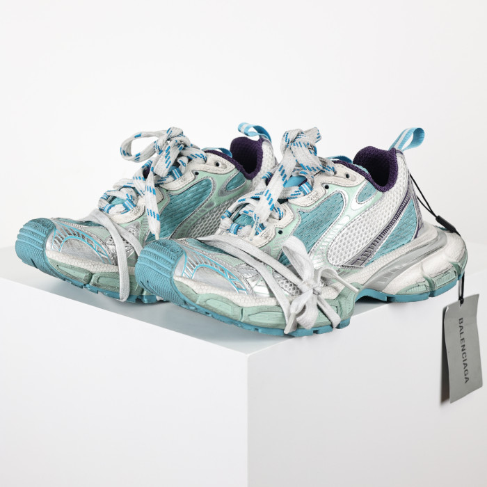 Balenciaga Blue 3XL Sneakers in Mesh & PU