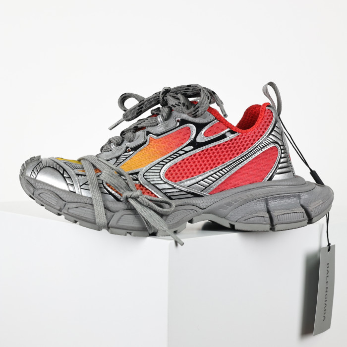 Balenciaga 3Xl Sneakers in Red, Orange, Grey, & Black