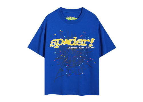 Sp5der T-Shirt Web Print Gothic TC Blue