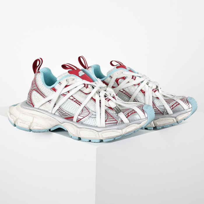 BALENCIAGA Men's 3xl Extreme Laces B Sneaker in White/red