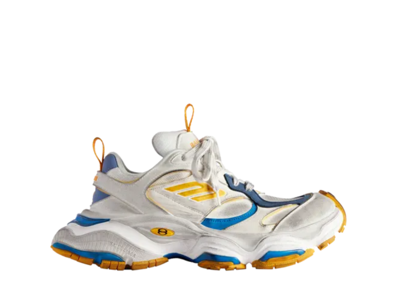 Balenciaga Cargo sneakers in a worn-out white, grey, orange, and blue