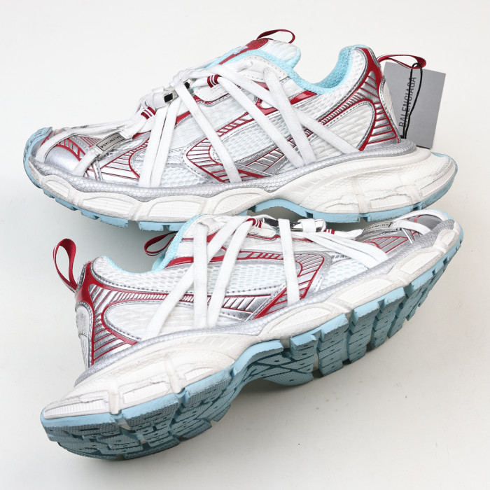 BALENCIAGA Men's 3xl Extreme Laces B Sneaker in White/red