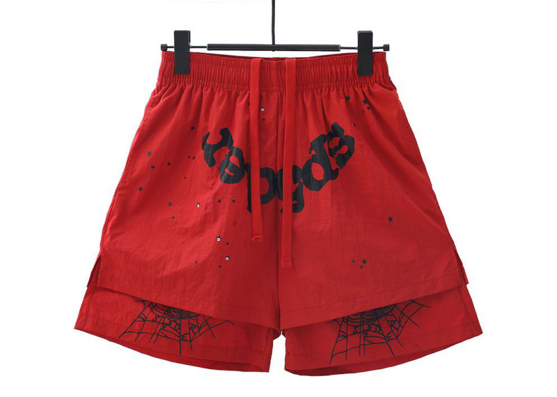 Sp5der OG Web Double Layer Short Red Black