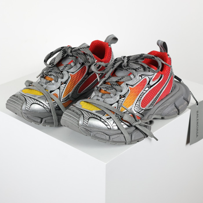 Balenciaga 3Xl Sneakers in Red, Orange, Grey, & Black
