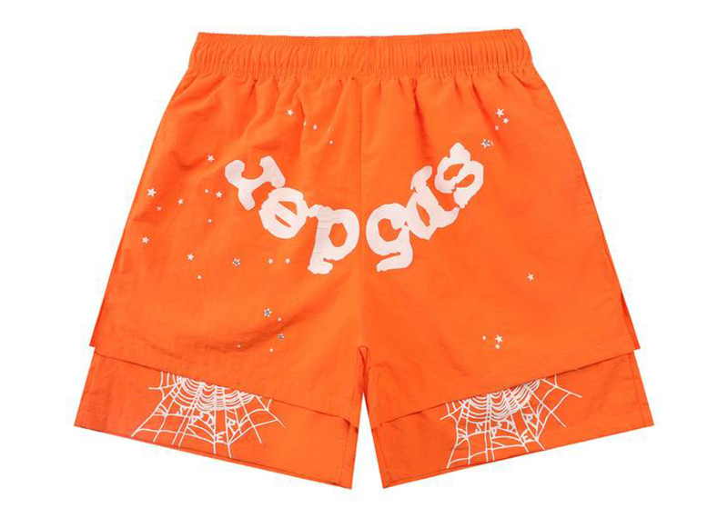 Sp5der OG Web Double Layer Short Orange White
