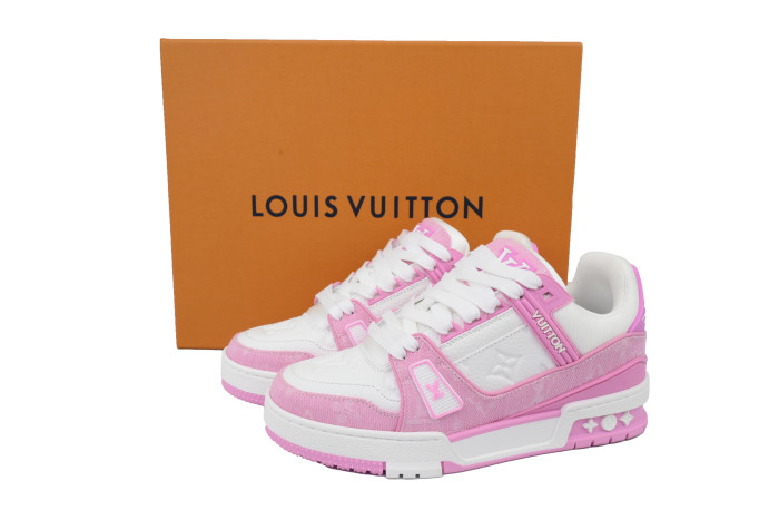 Lou1s Vuitt0n Trainer Pink and White Cowboy