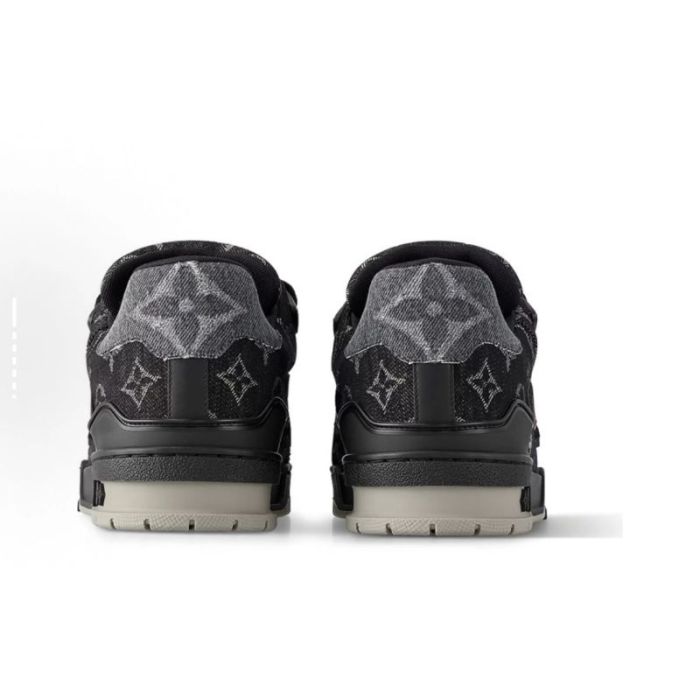 Lou1s Vuitt0n Trainer Sneaker Black Grey Denim