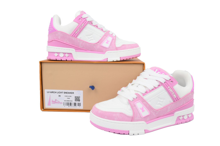 Lou1s Vuitt0n Trainer Pink and White Cowboy