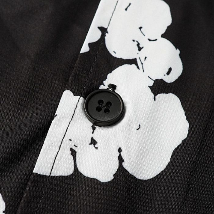 Denim Tears White Cotton Wreath Short-Sleeve Shirt Black