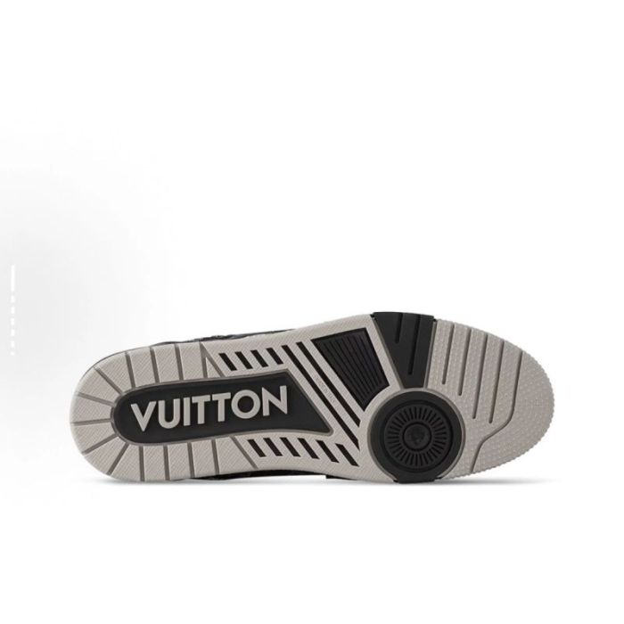 Lou1s Vuitt0n Trainer Sneaker Black Grey Denim