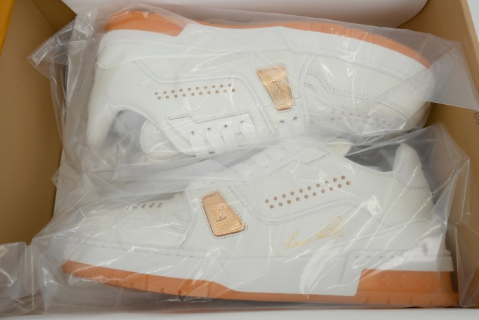 Louis Vuitton LV Trainer White Orange Rivet