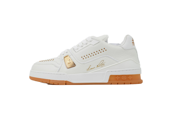 Louis Vuitton LV Trainer White Orange Rivet