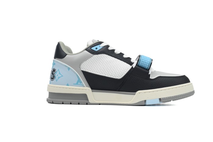 Louis Vuitton LV Trainer Monogram Strap Black and Blue