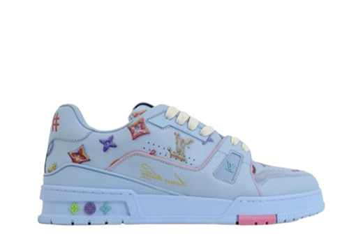 Louis Vuitton Trainer Sneaker(NFC Chip Edition)Monogram Donuts Blue