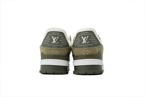 Lou1s Vuitt0n Trainer Sneaker(NFC Chip Edition)Khaki Green Monogram Denim