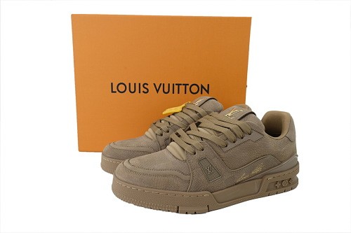 Lou1s Vuitt0n Trainer Sneaker(NFC Chip Edition)Taupe Brown Damier Embossed