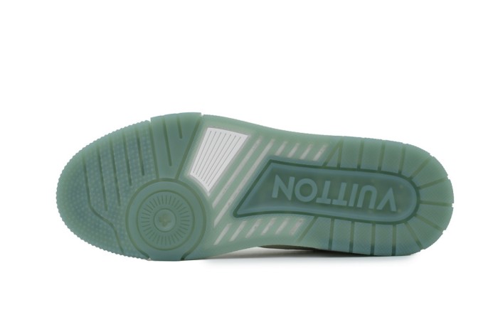Louis Vuitton LV Trainer White Green Rivets