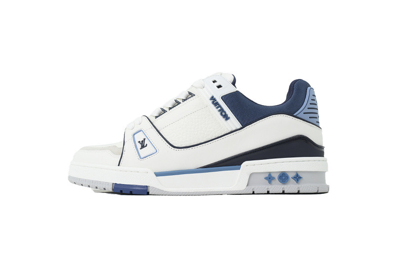 Louis Vuitton Trainer Sneaker(NFC Chip Edition)White Blue