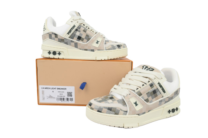 Louis Vuitton Trainer Grey White Grid