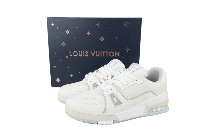 Louis Vuitton Trainer(NFC Chip Edition)Cream White Grey Signature
