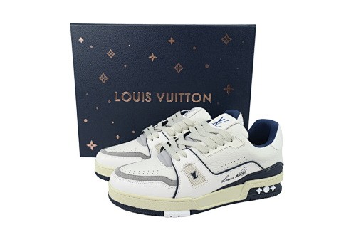 Louis Vuitton Trainer(NFC Chip Edition)Low  Signature White Marine