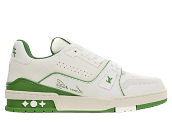 Louis Vuitton Trainer All Blue White Green Lychee Pattern