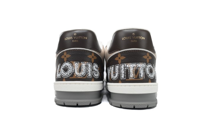 Louis Vuitton LV Trainer Moka Brown Monogram Flower