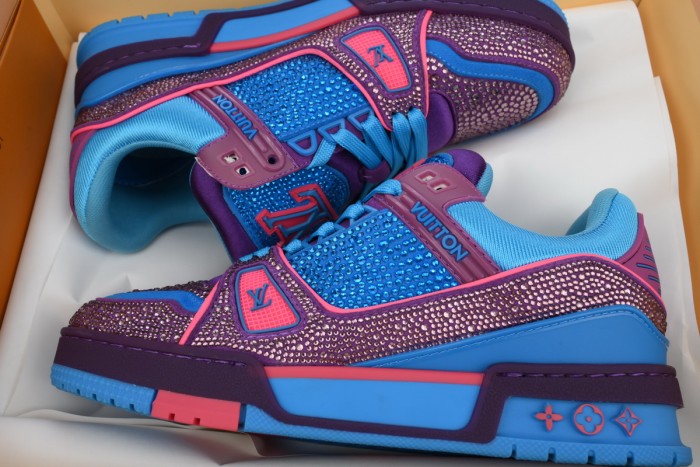 Louis Vuitton Trainer Purple Blue Diamond