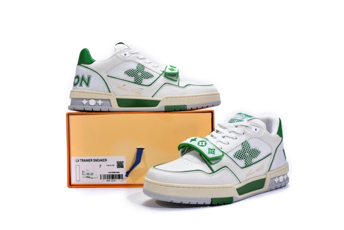 Louis Vuitton Trainer White Green