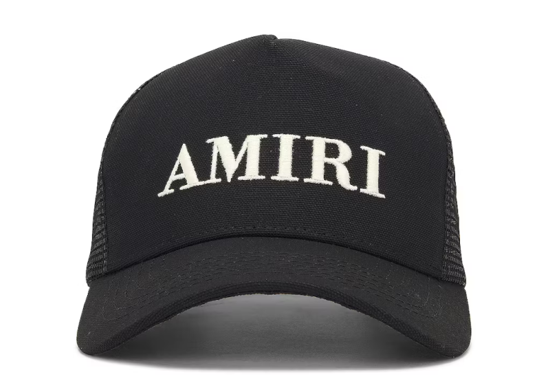 AMIRI Logo Trucker Cap Black/White
