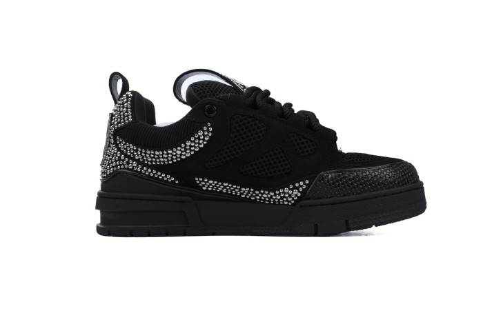 Louis Vuitton LV Skate Sneaker Black with Diamonds