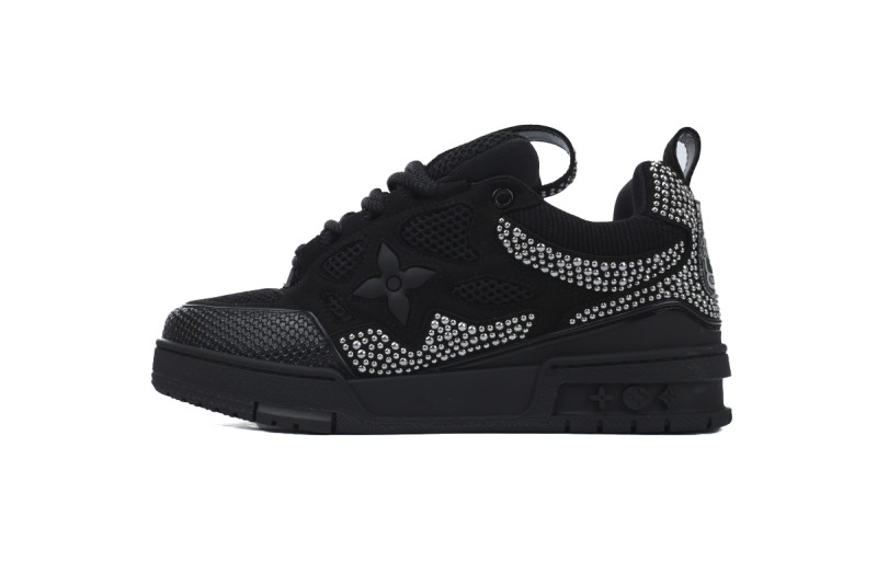 Louis Vuitton LV Skate Sneaker Black with Diamonds