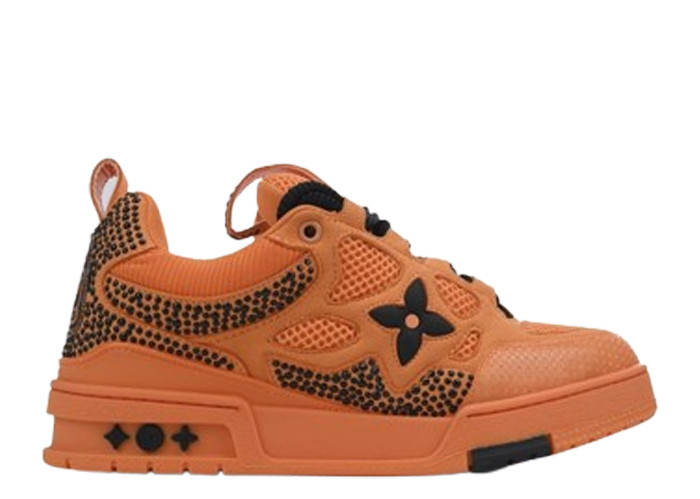 Lou1s Vuitt0n Skate Sneaker Orange with Diamonds