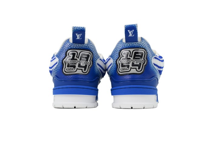 Lou1s Vuitt0n Skate Sneaker New Blue Woolen Fabric