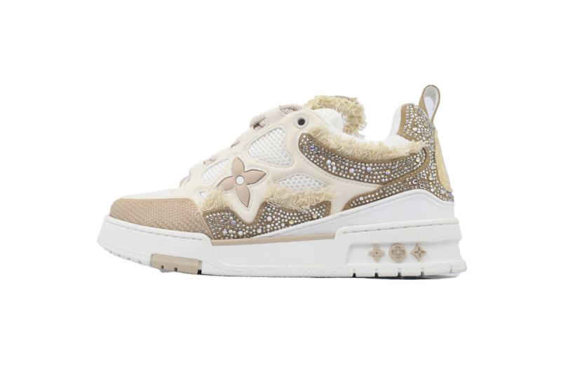 Lou1s Vuitt0n Skate Sneaker Horse Hair Apricot Diamond