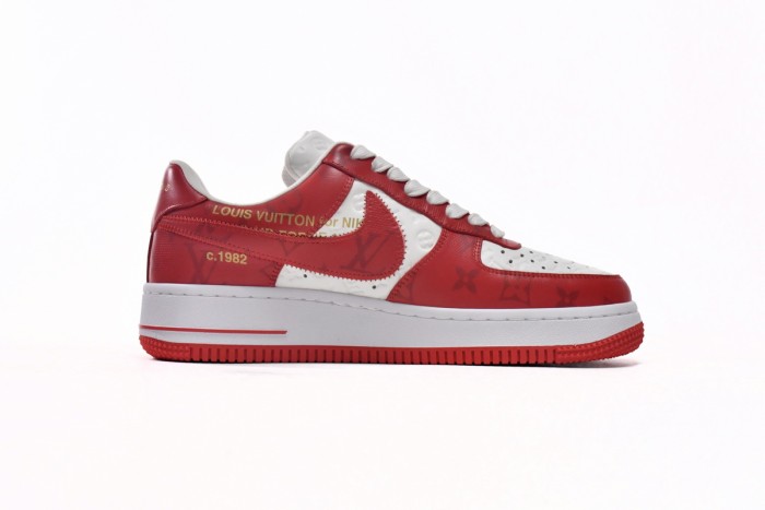 Lou1s Vuitt0n x Nike Air Force 1 White Red
