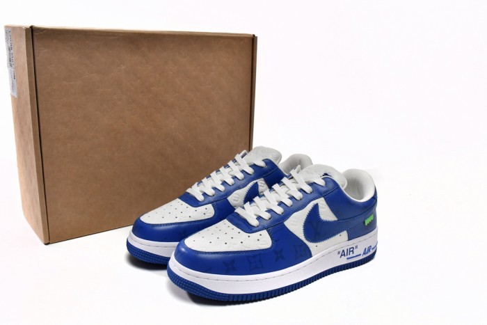 Lo1is Vuitt0n x Nike Air Force 1 White Blue