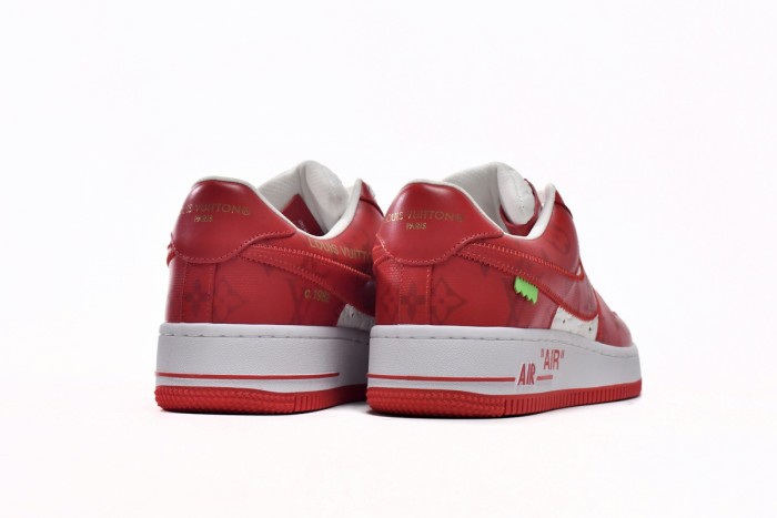 Lou1s Vuitt0n x Nike Air Force 1 White Red