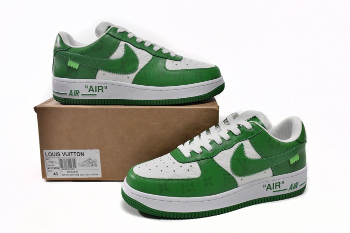 Lou1s Vuitt0n x Nike Air Force 1 White Green