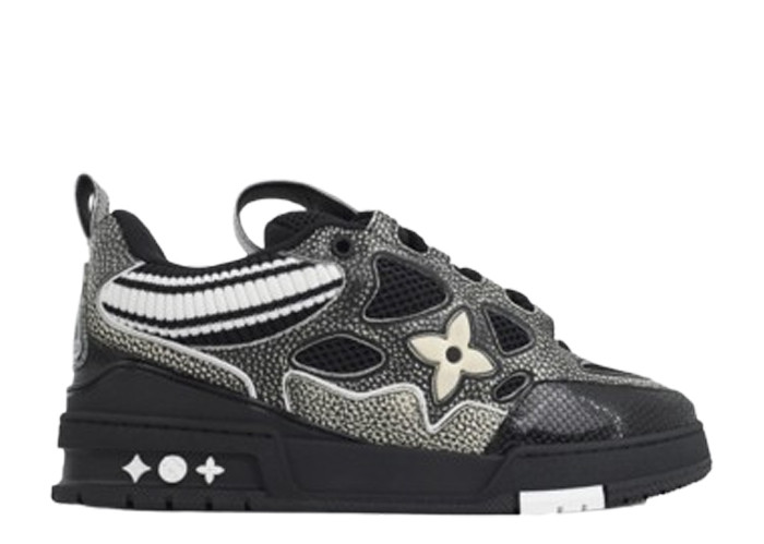 Lou1s Vuitt0n Skate Sneaker New Black Woolen Fabric