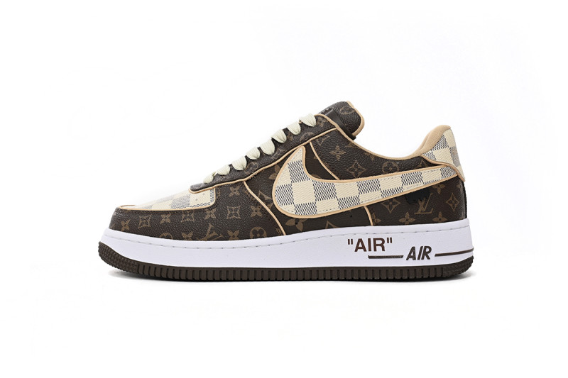 Lou1s Vuitt0n x Nike Air Force 1 Coffee