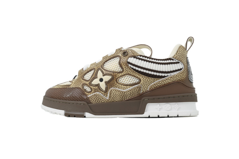 Lou1s Vuitt0n Skate Sneaker New khaki Wool Weaving