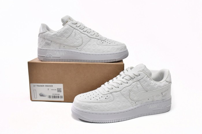 Lou1s Vuitt0n x Nike Air Force 1 Triple White