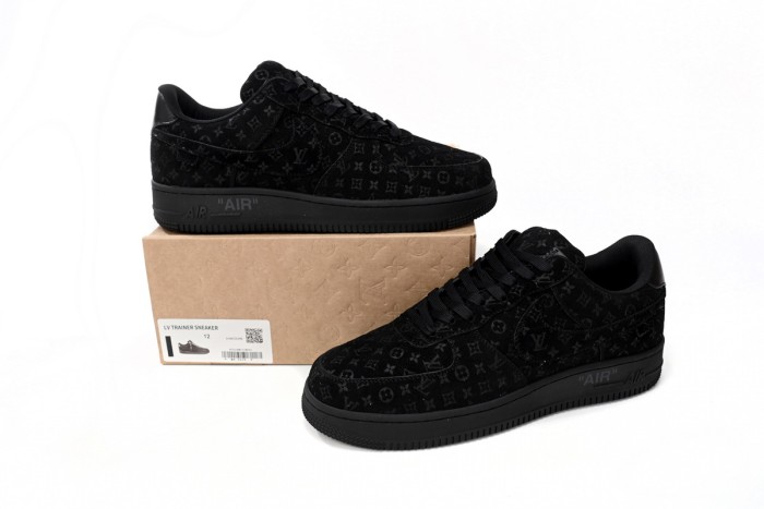 Lou1s Vuitt0n x Nike Air Force 1 All Black